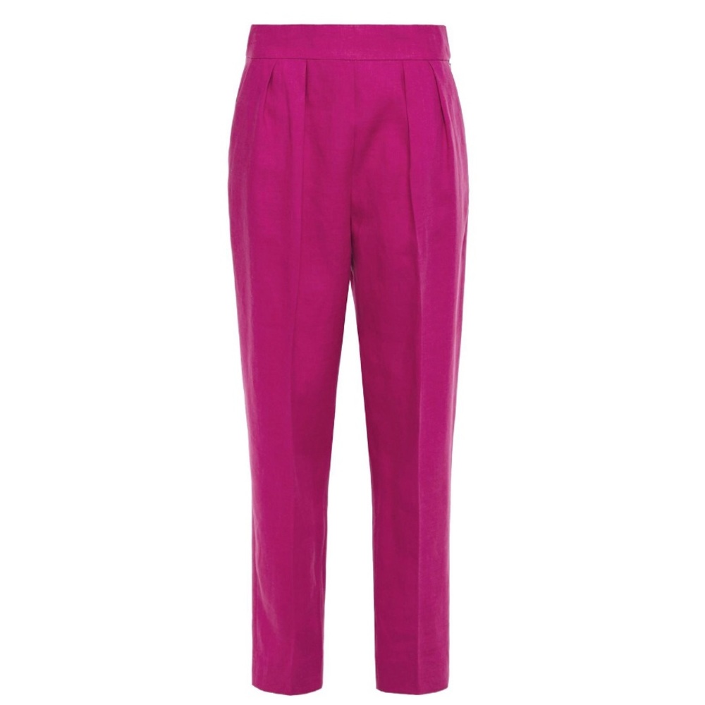 Theory Pleated linen tapered pants